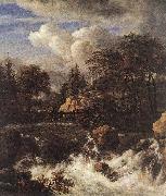 Waterfall by a Church af RUISDAEL, Jacob Isaackszon van